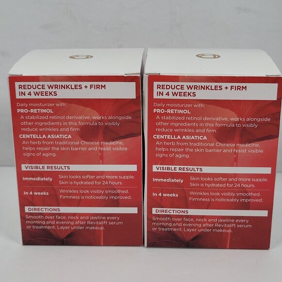 LOréal Paris Revitalift Anti-Wrinkle + Firming Moisturizer 1.7 Oz Set of 2 NIB - Picture 3 of 5